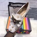 Gucci Women Leather Ballet Flat with Bow White - Bild 5