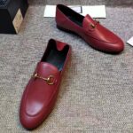 Gucci Women Leather Horsebit Loafer 1.27cm Height-Red - Image 3