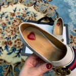 Gucci Women Leather Mid-Heel Loafer 3" Heel-White - Image 11