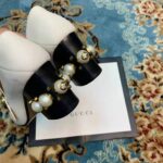 Gucci Women Leather Mid-Heel Loafer 3" Heel-White - Image 12