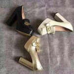 Gucci Women Leather Mid-Heel Pump 5.1 cm Heel-Black – Image 5