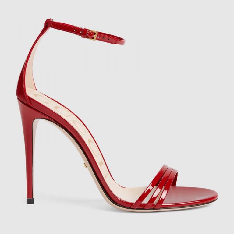 Gucci Women Patent Leather Sandal 11.4cm Thin Heel-Red - LULUX