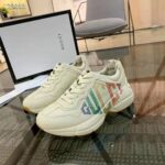 Gucci Women Rhyton Glitter Gucci Leather Sneake-Beige – Bild 4