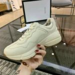 Gucci Women Rhyton Glitter Gucci Leather Sneake-Beige – Bild 7