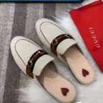 Gucci Women's Princetown Canvas Slipper 1cm Heel-Sandy - Imagen 2
