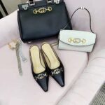 Gucci Women Zumi Leather Slide 4.6 cm Height-Black – Image 2