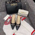 Gucci Women Zumi Leather Slide 4.6 cm Height-Black – Image 4