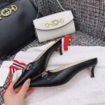 Gucci Women Zumi Leather Slide 4.6 cm Height-Black – Image 8