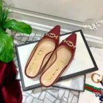 Gucci Women Zumi Leather Slide 4.6 cm Height-Maroon - Image 5