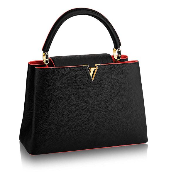 Louis Vuitton LV Capucines PM Leather Bag-Black