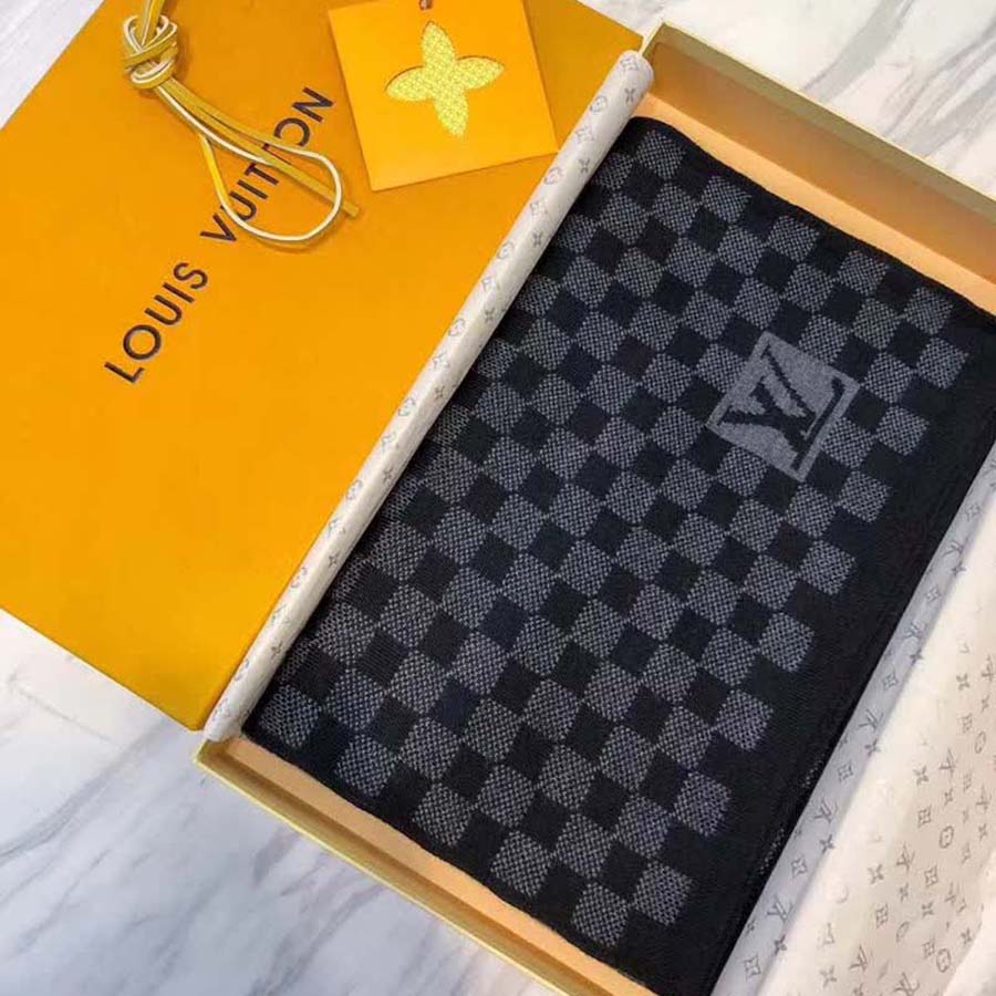 Louis Vuitton Néo Petit Damier Scarf Anthracite Wool