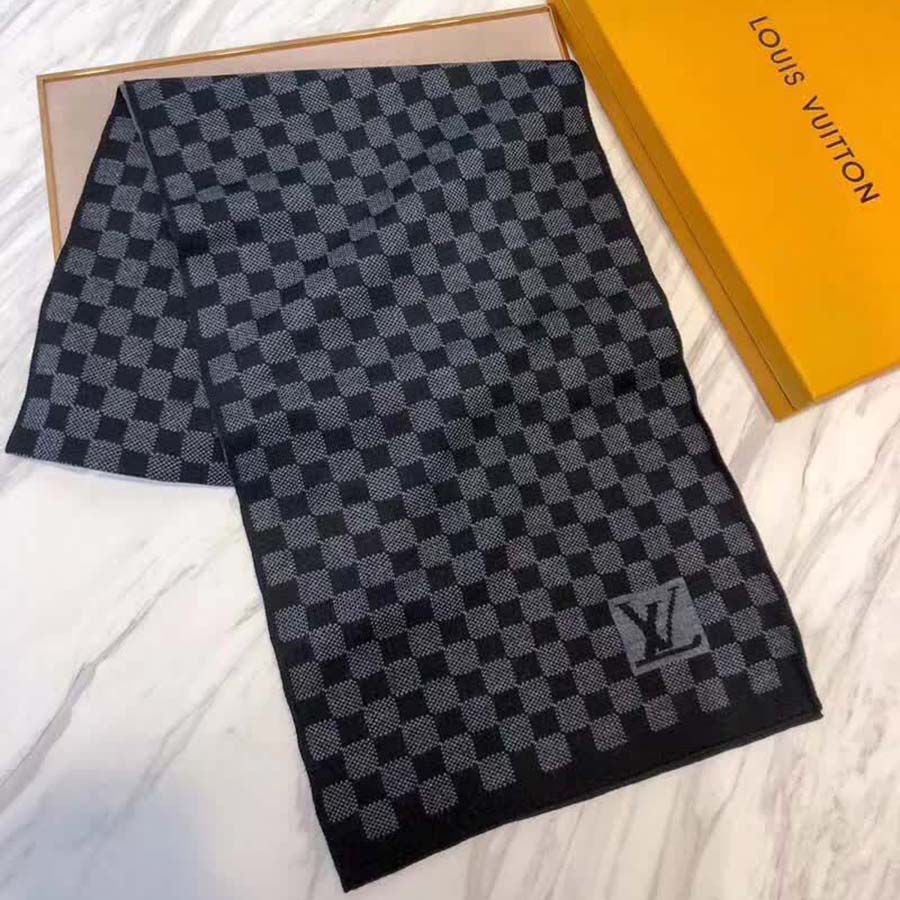 Louis Vuitton Néo Petit Damier Scarf Anthracite Wool