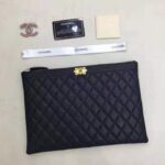 Chanel Unisex Boy Chanel Pouch in Lambskin Leather-Black - Image 2