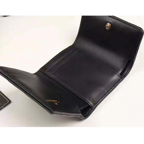 Chanel Unisex Small Flap Wallet in Lambskin Leather-Black (9)