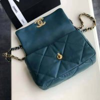 Chanel Women 19 Large Flap Bag in Goatskin Leather-Blue (1)