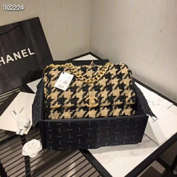 Chanel Women 19 Maxi Flap Bag-Black and Sandy (2)