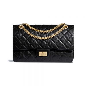 Chanel Women 2.55 Handbag in Aged Calfskin Leather-Black