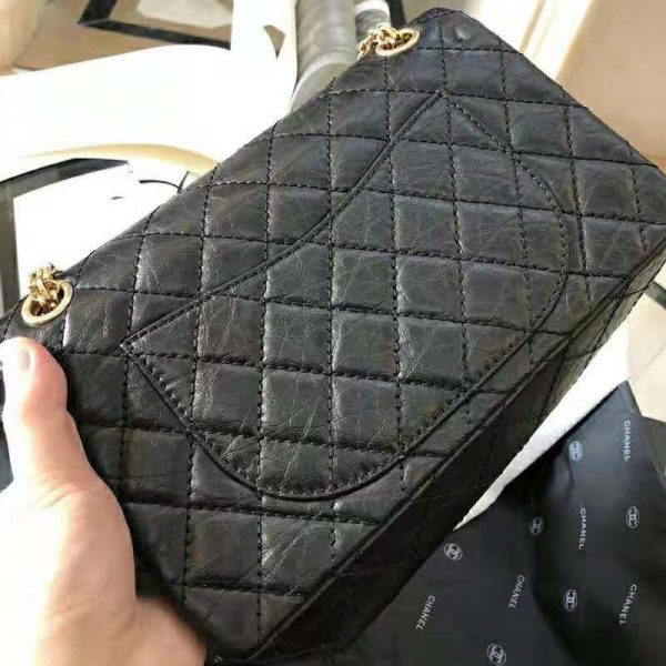 Chanel Women 2.55 Handbag in Aged Calfskin Leather-Black (5)