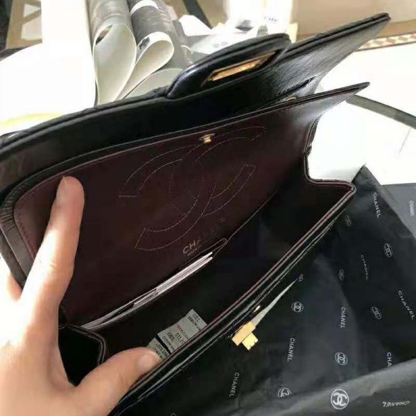 Chanel Women 2.55 Handbag in Aged Calfskin Leather-Black (9)