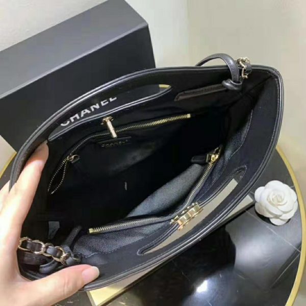 Chanel Women 31 Shopping Bag in Calfskin Leather-Black (9)