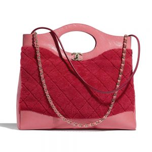 Chanel Women 31 Shopping Bag in Shearling Sheepskin and Calfskin Leather-Red