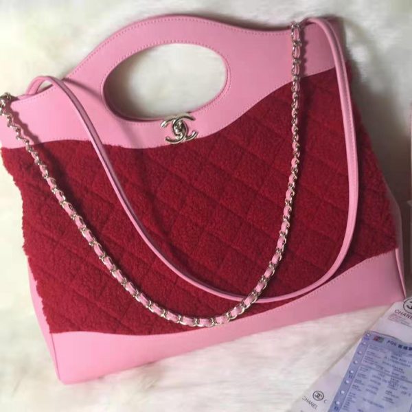 Chanel Women 31 Shopping Bag in Shearling Sheepskin and Calfskin Leather-Red (3)