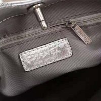 Chanel Women 31 Small Shopping Bag in Aged Calfskin Leather-Silver (1)