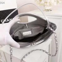 Chanel Women 31 Small Shopping Bag in Aged Calfskin Leather-Silver (1)