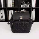Chanel Women Backpack in Embossed Grained Calfskin Leather-Black - Imagen 2