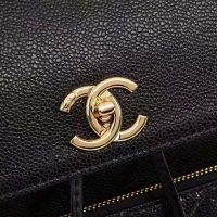 Chanel Women Backpack in Embossed Grained Calfskin Leather-Black (1)