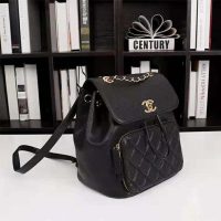 Chanel Women Backpack in Embossed Grained Calfskin Leather-Black (1)