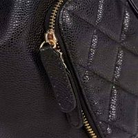 Chanel Women Backpack in Embossed Grained Calfskin Leather-Black (1)