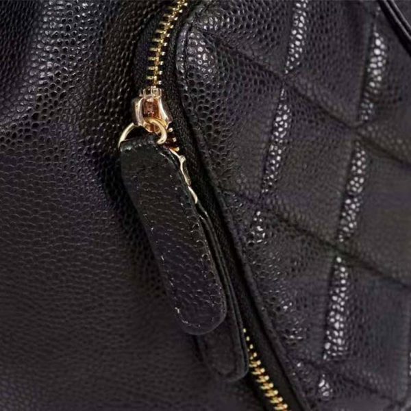Chanel Women Backpack in Embossed Grained Calfskin Leather-Black (6)