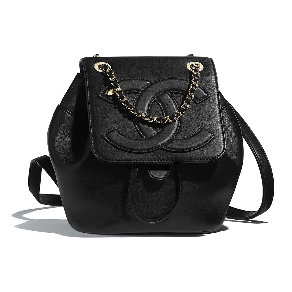 Chanel Women Backpack in Lambskin Leather-Black - LULUX