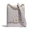 Chanel Women Boy Chanel Handbag in Grained Calfskin Leather-Beige