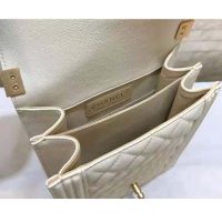 Chanel Women Boy Chanel Handbag in Grained Calfskin Leather-Beige (1)