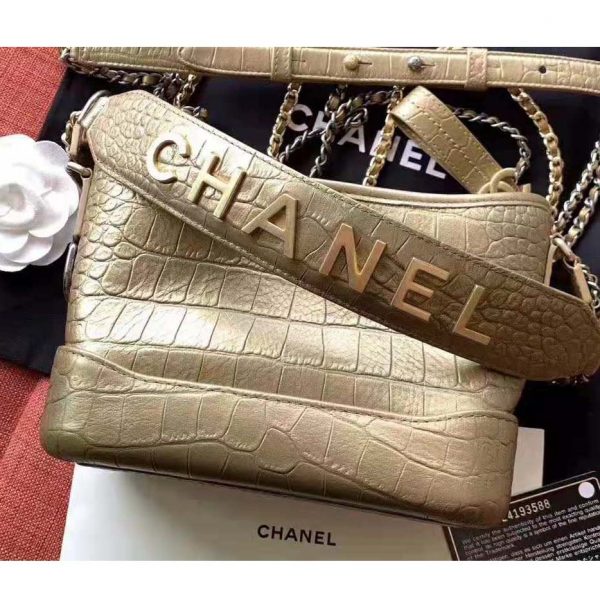Chanel Women Chanel’s Gabrielle Large Hobo Bag-Gold (3)