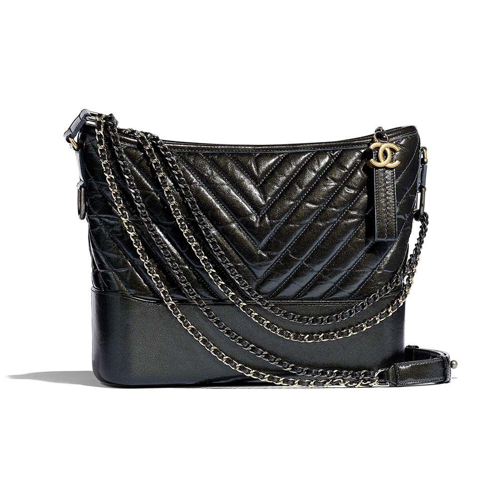Chanel Women Chanel's Gabrielle Large Hobo Bag in Aged Calfskin Leather- Black - LULUX