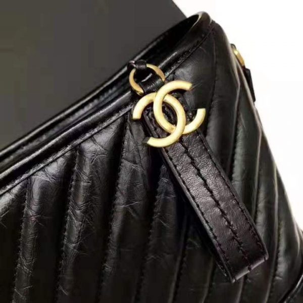 Chanel Women Chanel’s Gabrielle Large Hobo Bag in Aged Calfskin Leather-Black (4)