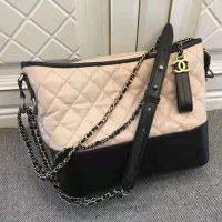 Chanel Women Chanel’s Gabrielle Large Hobo Bag in Calfskin Leather-Beige (1)