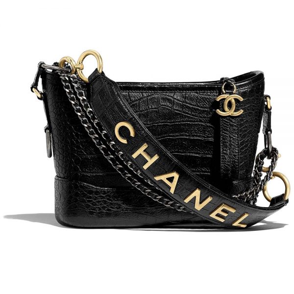 chanel gabrielle croc embossed price