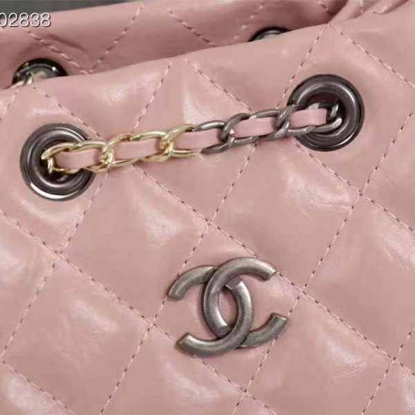 Chanel Women Chanel’s Gabrielle Small Hobo Bag in Aged Smooth Calfskin-Pink (8)