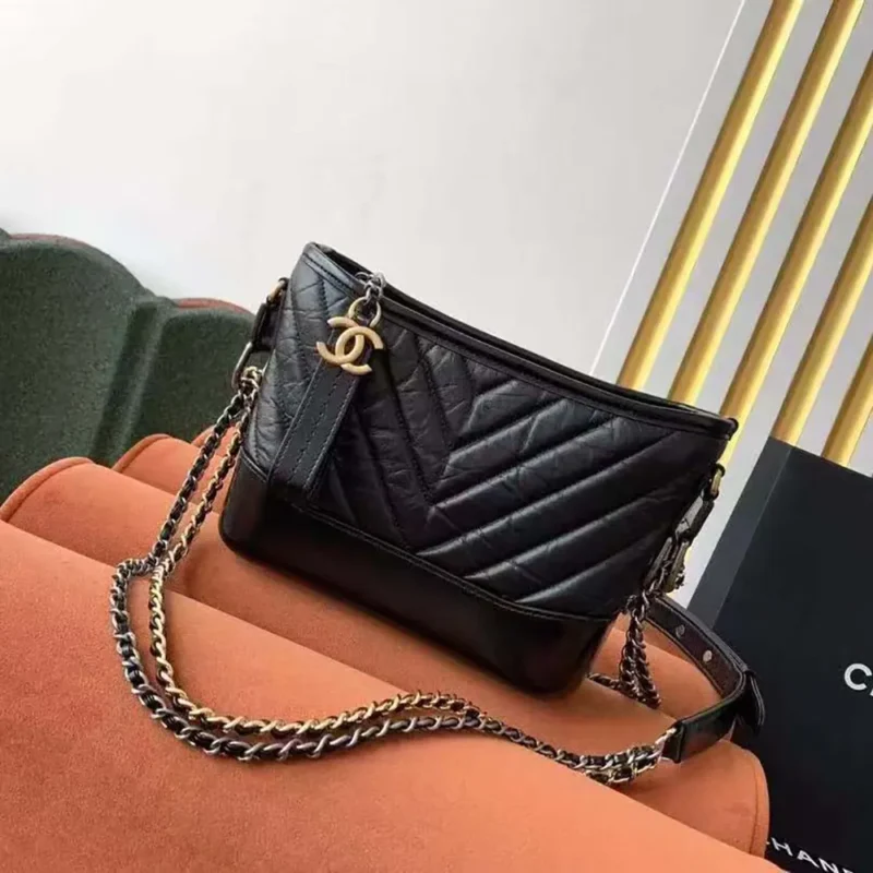 Chanel Women Chanel's Gabrielle Small Hobo Bag in Aged and Smooth Calfskin