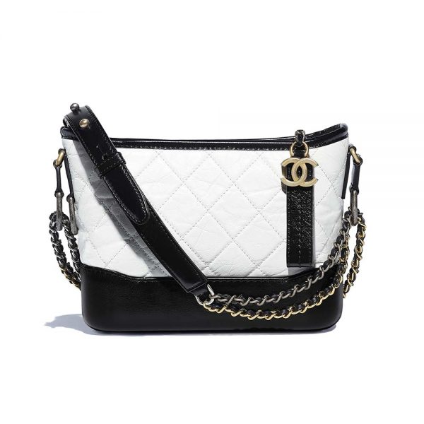 Chanel Women Chanel’s Gabrielle Small Hobo Bag in Calfskin Leather-White (1)