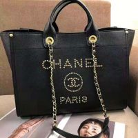 Chanel Women Chanel’s Large Shopping Bag in Grained Calfskin Leather-Black (1)