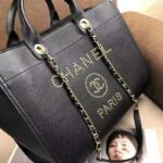 Chanel Women Chanel's Large Tote Shopping Bag in Grained Calfskin Leather-Black - Bild 4