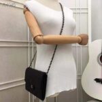 Chanel Women Classic Clutch with Chain in Lambskin Leather-Black – Image 4