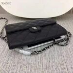Chanel Women Classic Clutch with Chain in Lambskin Leather-Black – Image 5
