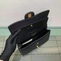 Chanel Women Classic Handbag in Grained Calfskin Leather-Black (1)