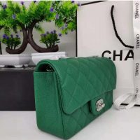 Chanel Women Classic Handbag in Lambskin Leather-Green (1)